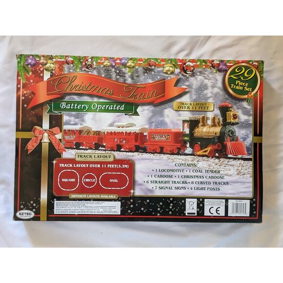 STERLING 29 PIECE B/O NORTH POLE EXPRESS TRAIN SET W/REMOTE 12'' X 8'' - Picture 2 of 2